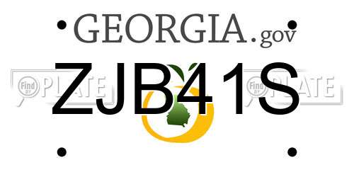ZJB41S Georgia License Plate