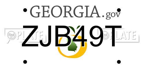 ZJB49T Georgia License Plate