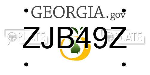 ZJB49Z Georgia License Plate