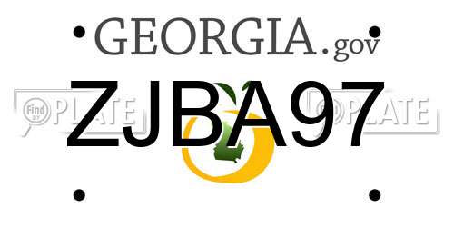 ZJBA97 Georgia License Plate