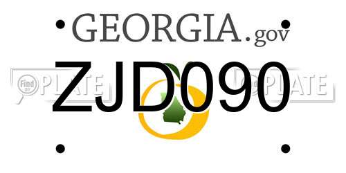 ZJD090 Georgia License Plate