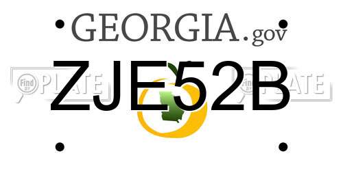 ZJE52B Georgia License Plate