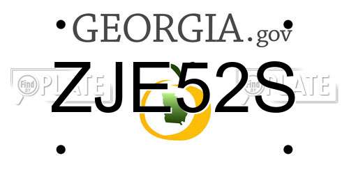 ZJE52S Georgia License Plate