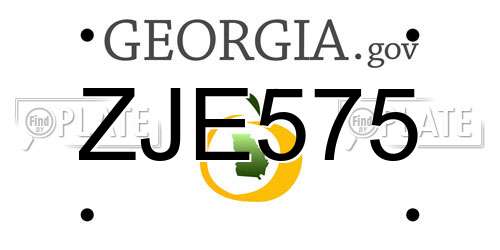 ZJE575 Georgia License Plate