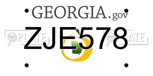 ZJE578 Georgia License Plate