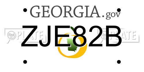 ZJE82B Georgia License Plate