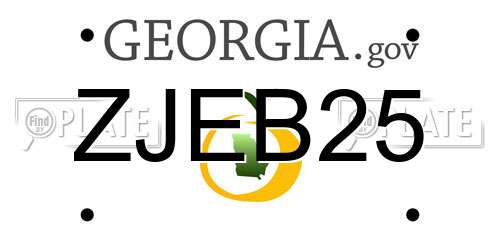 ZJEB25 Georgia License Plate
