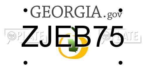 ZJEB75 Georgia License Plate