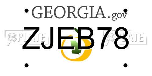 ZJEB78 Georgia License Plate