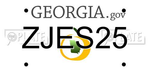 ZJES25 Georgia License Plate