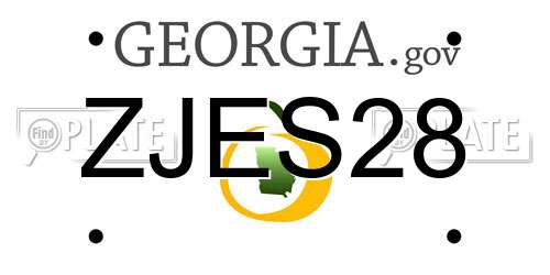ZJES28 Georgia License Plate