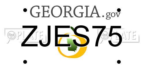 ZJES75 Georgia License Plate