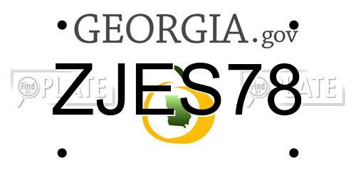 ZJES78 Georgia License Plate