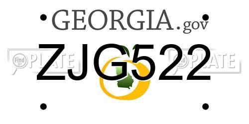 ZJG522 Georgia License Plate