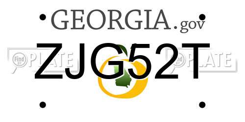 ZJG52T Georgia License Plate