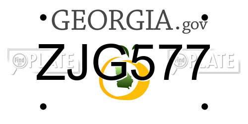 ZJG577 Georgia License Plate