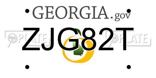 ZJG82T Georgia License Plate