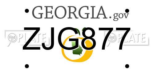 ZJG877 Georgia License Plate