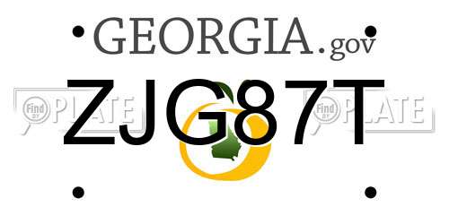 ZJG87T Georgia License Plate