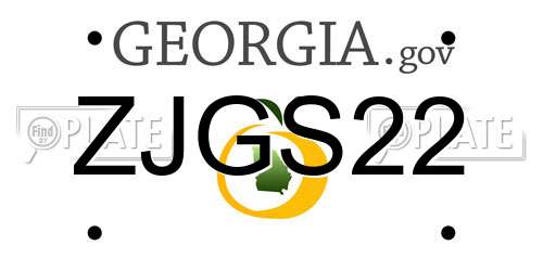 ZJGS22 Georgia License Plate
