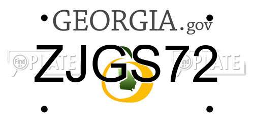 ZJGS72 Georgia License Plate