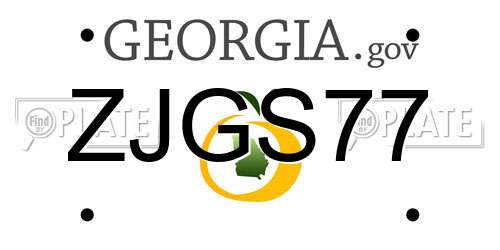 ZJGS77 Georgia License Plate