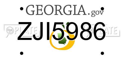 ZJI5986 Georgia License Plate