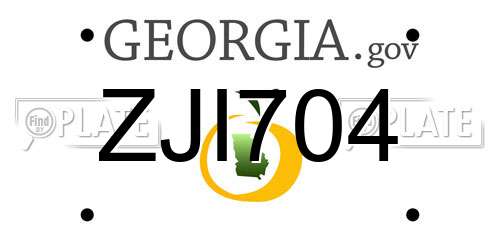 ZJI704 Georgia License Plate