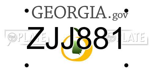 ZJJ881 Georgia License Plate