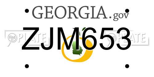 ZJM653 Georgia License Plate