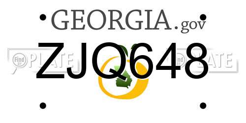 ZJQ648 Georgia License Plate
