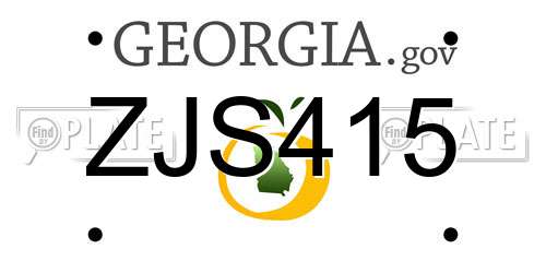 ZJS415 Georgia License Plate