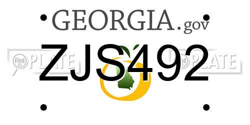 ZJS492 Georgia License Plate