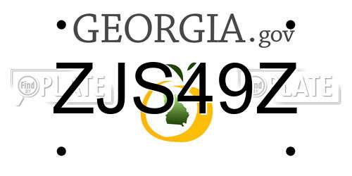 ZJS49Z Georgia License Plate