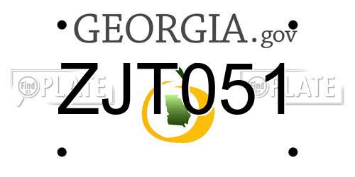 ZJT051 Georgia License Plate