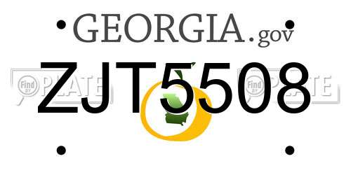 ZJT5508 Georgia License Plate