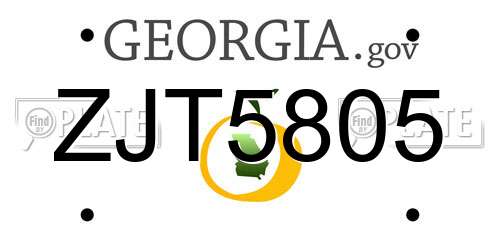 ZJT5805 Georgia License Plate