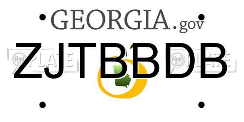ZJTBBDB Georgia License Plate