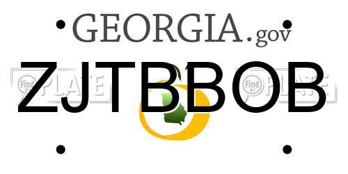 ZJTBBOB Georgia License Plate