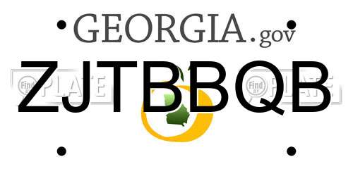 ZJTBBQB Georgia License Plate