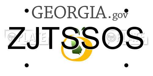 ZJTSSOS Georgia License Plate