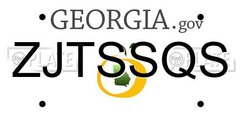 ZJTSSQS Georgia License Plate