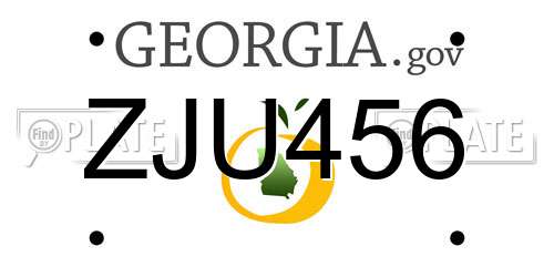 ZJU456 Georgia License Plate