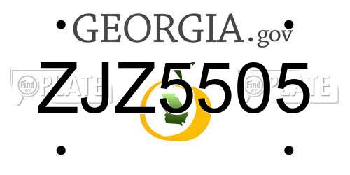 ZJZ5505 Georgia License Plate