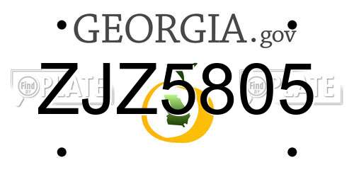 ZJZ5805 Georgia License Plate