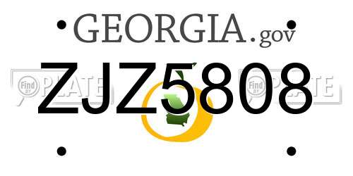 ZJZ5808 Georgia License Plate