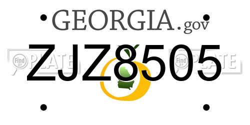 ZJZ8505 Georgia License Plate