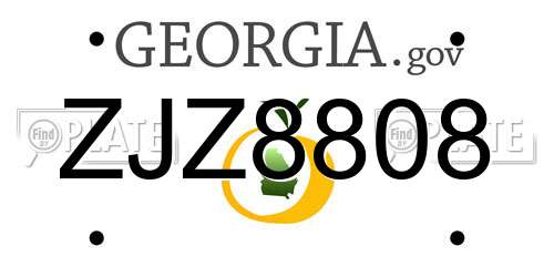 ZJZ8808 Georgia License Plate