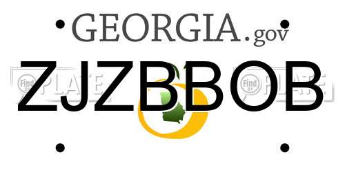 ZJZBBOB Georgia License Plate