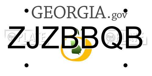 ZJZBBQB Georgia License Plate